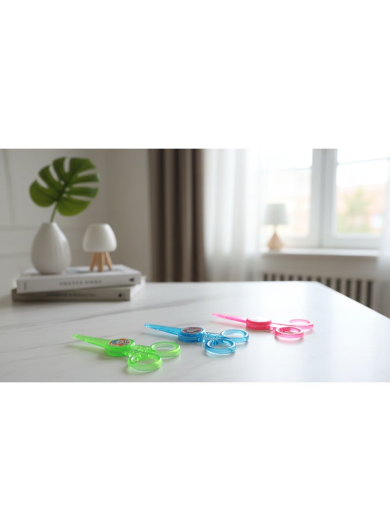 Colorful children's craft scissors, safe scissors with rounded edges for teaching cutting and developing creative skills, suitable for school, arts and crafts activities. - Image 4